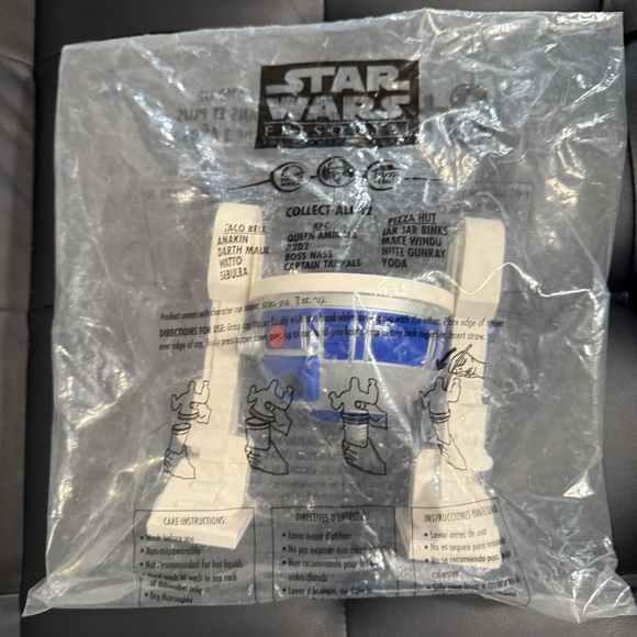 1999 STAR WARS Episode 1 R2D2 KFC Taco Bell Pizza Hut Collectible Cup Topper - Picture 1 of 5